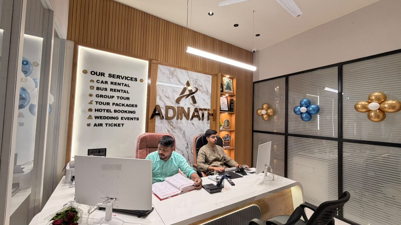 Adinath Travels new office interior Zundal branch Ahmedabad