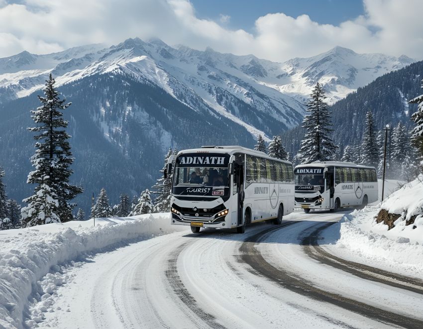 Adinath Buses in Snow