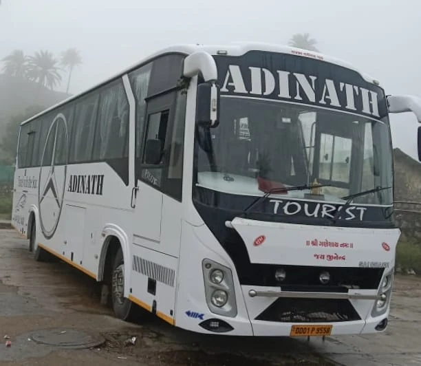 Adinath Bus in Misty Conditions
