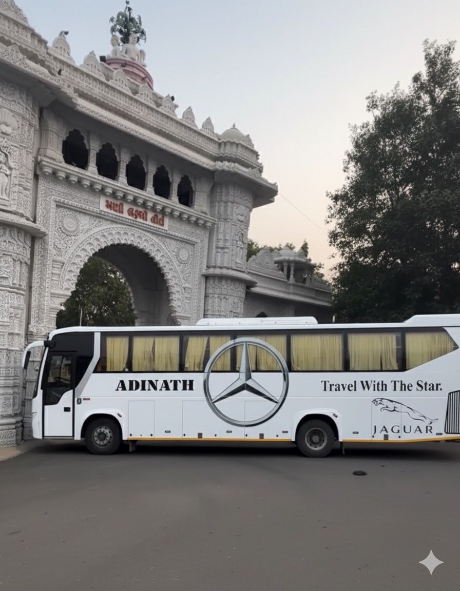 Adinath Tour Bus at Temple